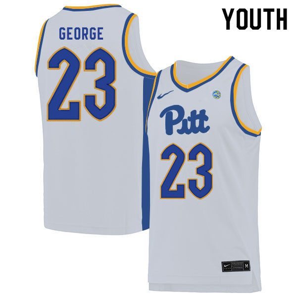 Youth #23 Samson George Pitt Panthers College Basketball Jerseys Sale-White